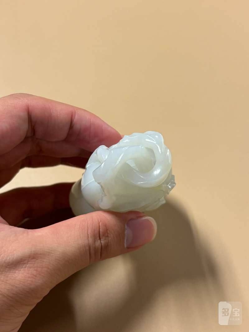 清 白玉文房葫芦巧雕玉盒 - 图6